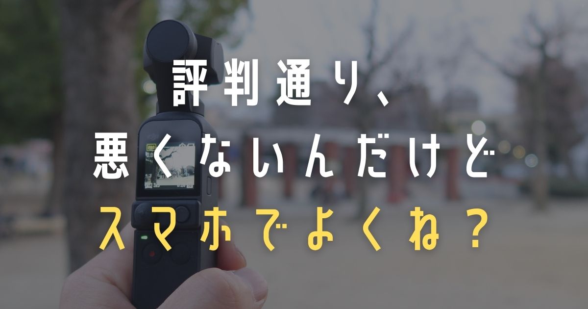 DJI Pocket 2 レビュー】ホームビデオ用カメラとしての使い方を探る | クンヨシスタイル